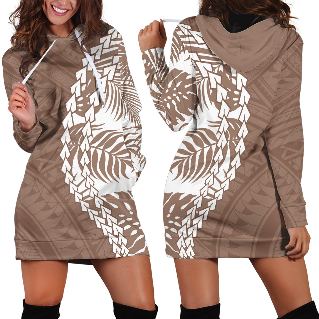Polynesian Pride Hoodie Dress Polynesia Tribal - Tropical Brown LT7 - Polynesian Pride
