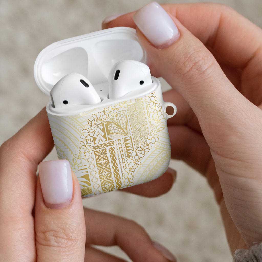 Samoa Lotu Tamaiti Mamanu Siapo AirPods Case Golden Plumeria - Polynesian Pride