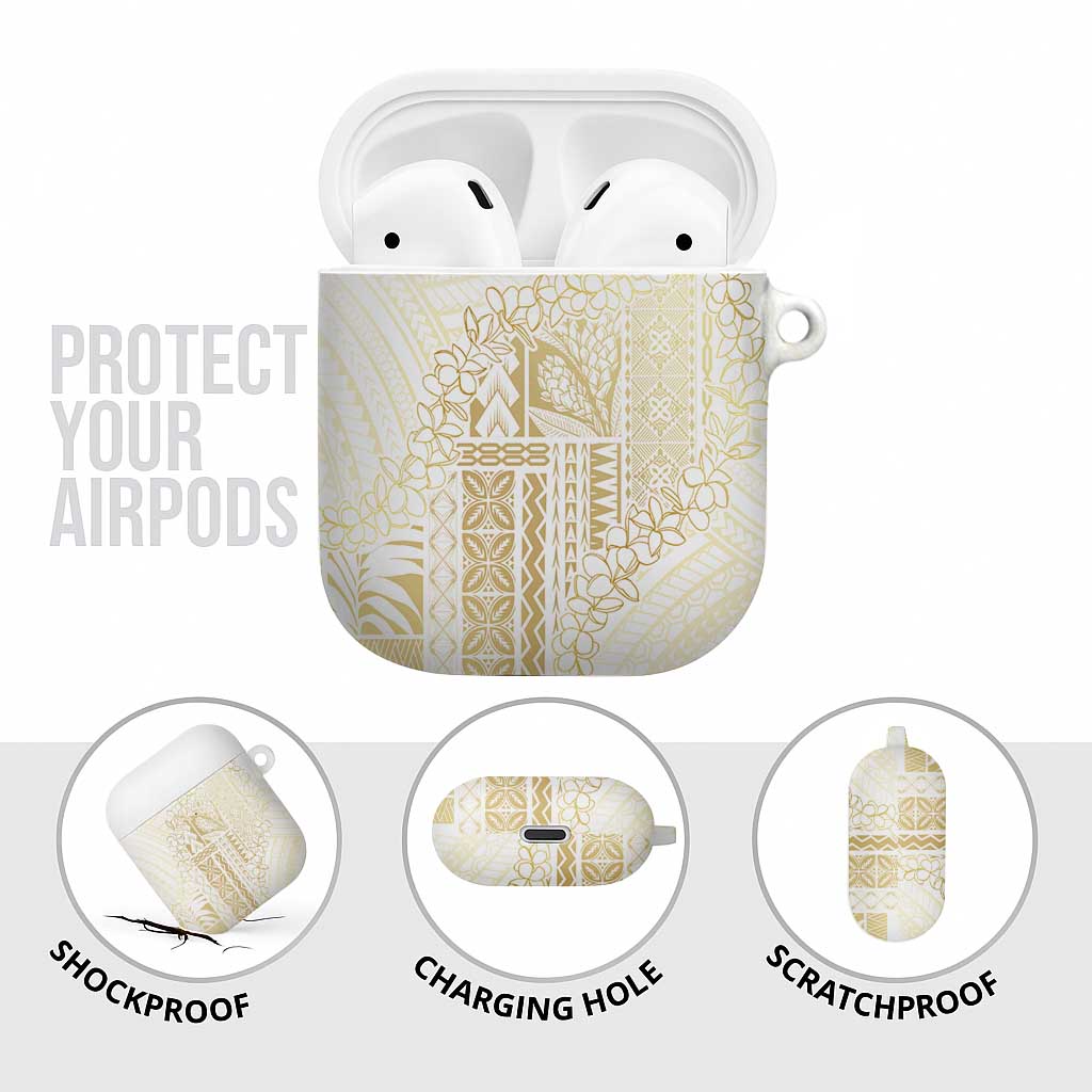 Samoa Lotu Tamaiti Mamanu Siapo AirPods Case Golden Plumeria - Polynesian Pride