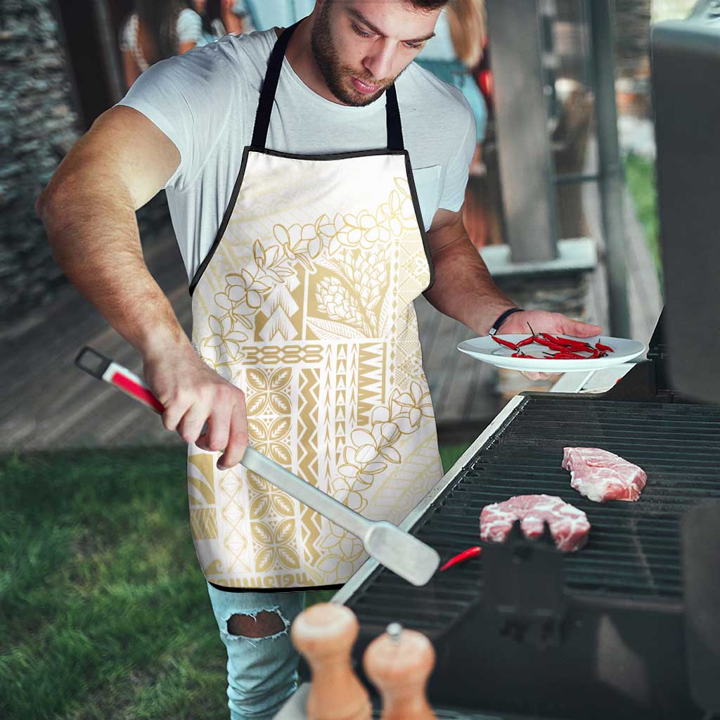 Samoa Lotu Tamaiti Mamanu Siapo Apron Golden Plumeria - Polynesian Pride