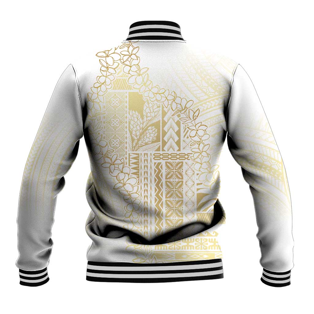 Samoa Lotu Tamaiti Mamanu Siapo Baseball Jacket Golden Plumeria LT7 - Polynesian Pride