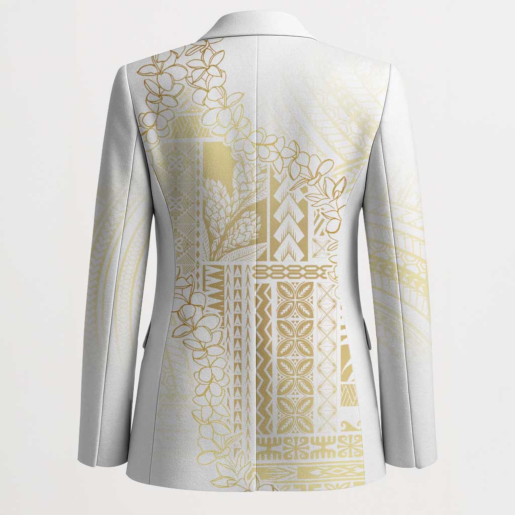 Samoa Lotu Tamaiti Mamanu Siapo Blazer Golden Plumeria - Polynesian Pride
