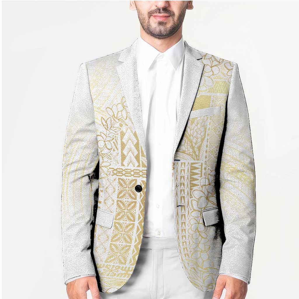 Samoa Lotu Tamaiti Mamanu Siapo Blazer Golden Plumeria - Polynesian Pride