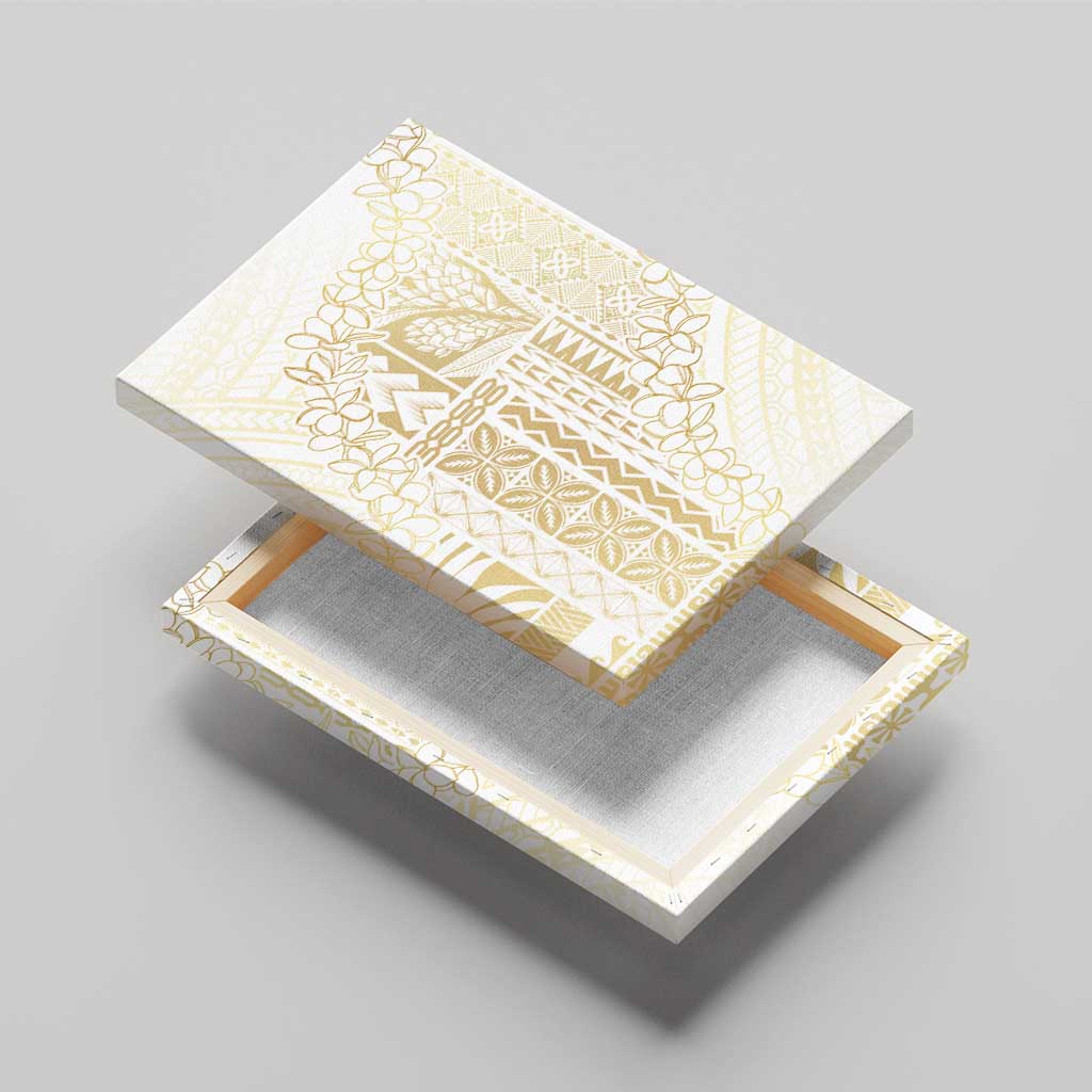 Samoa Lotu Tamaiti Mamanu Siapo Canvas Wall Art Golden Plumeria - Polynesian Pride