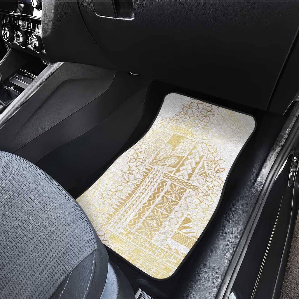 Samoa Lotu Tamaiti Mamanu Siapo Car Mats Golden Plumeria - Polynesian Pride