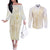 Samoa Lotu Tamaiti Mamanu Siapo Couples Matching Off The Shoulder Long Sleeve Dress and Long Sleeve Button Shirt Golden Plumeria - Polynesian Pride