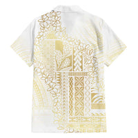 Samoa Lotu Tamaiti Mamanu Siapo Family Matching Summer Maxi Dress and Hawaiian Shirt Golden Plumeria - Polynesian Pride