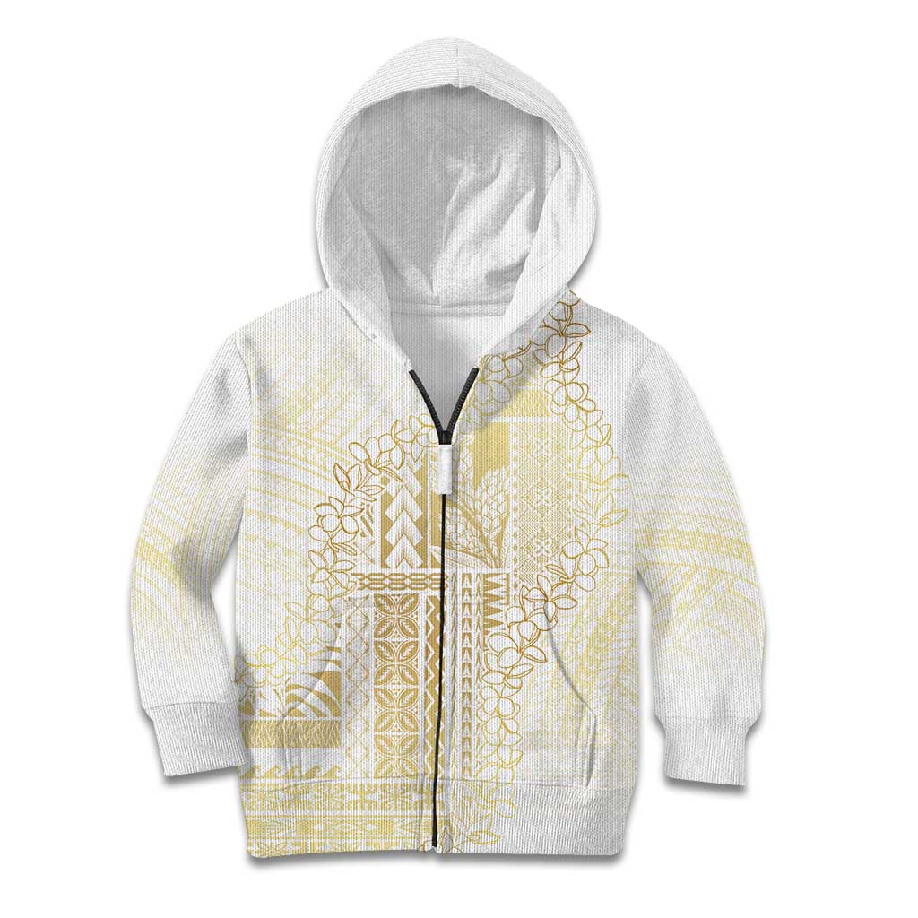 Samoa Lotu Tamaiti Mamanu Siapo Kid Hoodie Golden Plumeria - Polynesian Pride