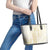 Samoa Lotu Tamaiti Mamanu Siapo Leather Tote Bag Golden Plumeria - Polynesian Pride