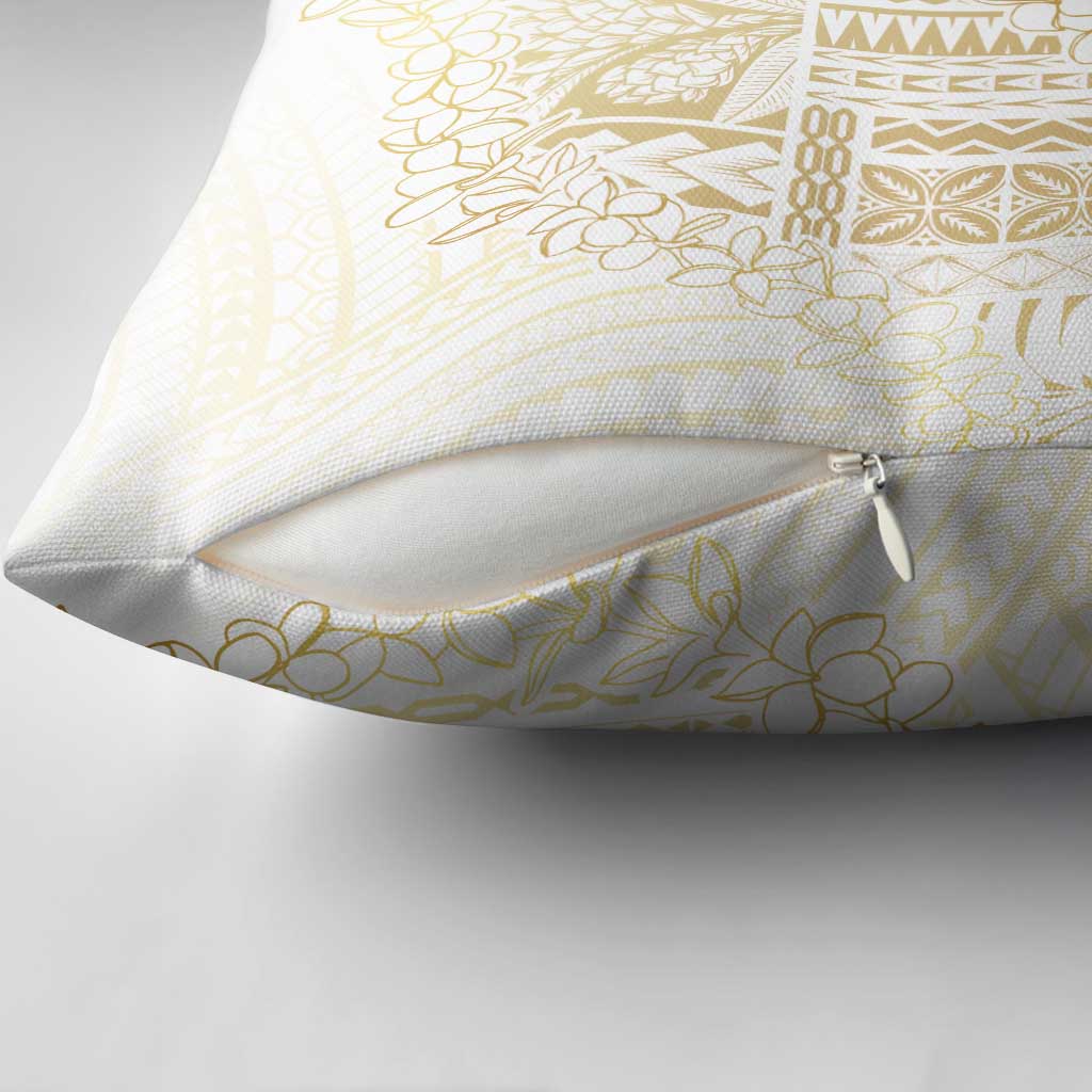 Samoa Lotu Tamaiti Mamanu Siapo Pillow Cover Golden Plumeria LT7 - Polynesian Pride
