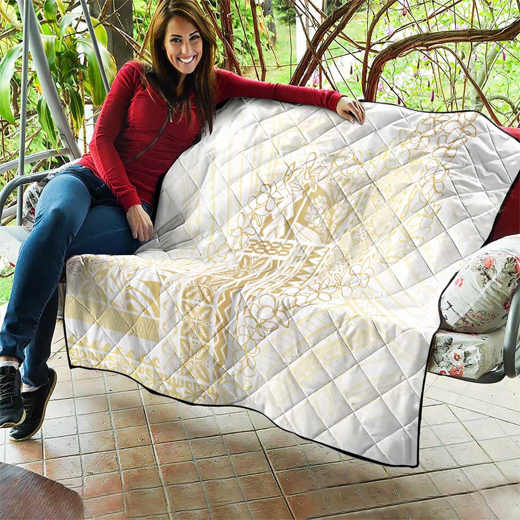Samoa Lotu Tamaiti Mamanu Siapo Quilt Golden Plumeria - Polynesian Pride