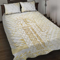 Samoa Lotu Tamaiti Mamanu Siapo Quilt Bed Set Golden Plumeria - Polynesian Pride