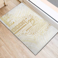 Samoa Lotu Tamaiti Mamanu Siapo Rubber Doormat Golden Plumeria - Polynesian Pride