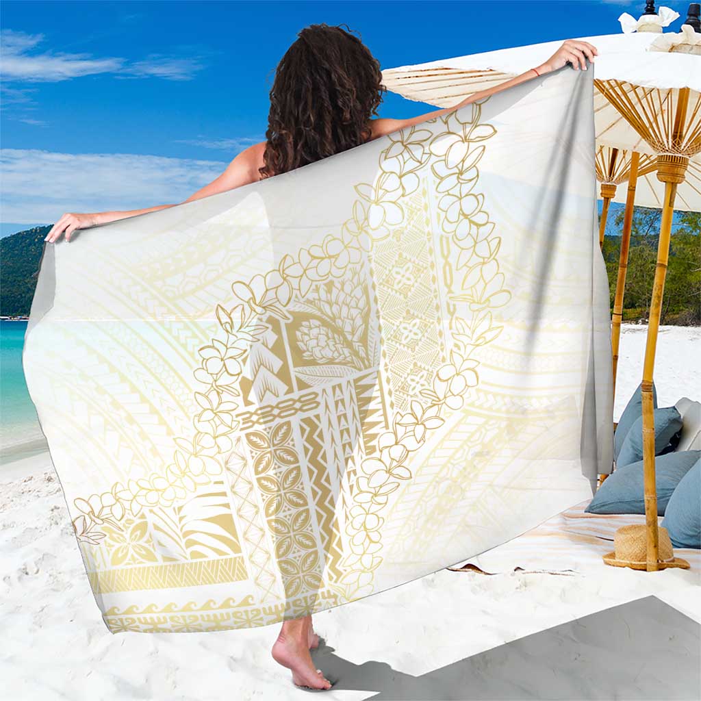 Samoa Lotu Tamaiti Mamanu Siapo Sarong Golden Plumeria LT7 One Size 44 x 66 inches Gold - Polynesian Pride