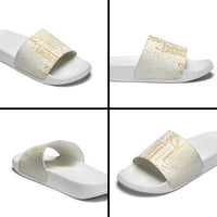 Samoa Lotu Tamaiti Mamanu Siapo Slide Sandals Golden Plumeria - Polynesian Pride