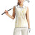 Samoa Lotu Tamaiti Mamanu Siapo Women Sleeveless Polo Shirt Golden Plumeria - Polynesian Pride