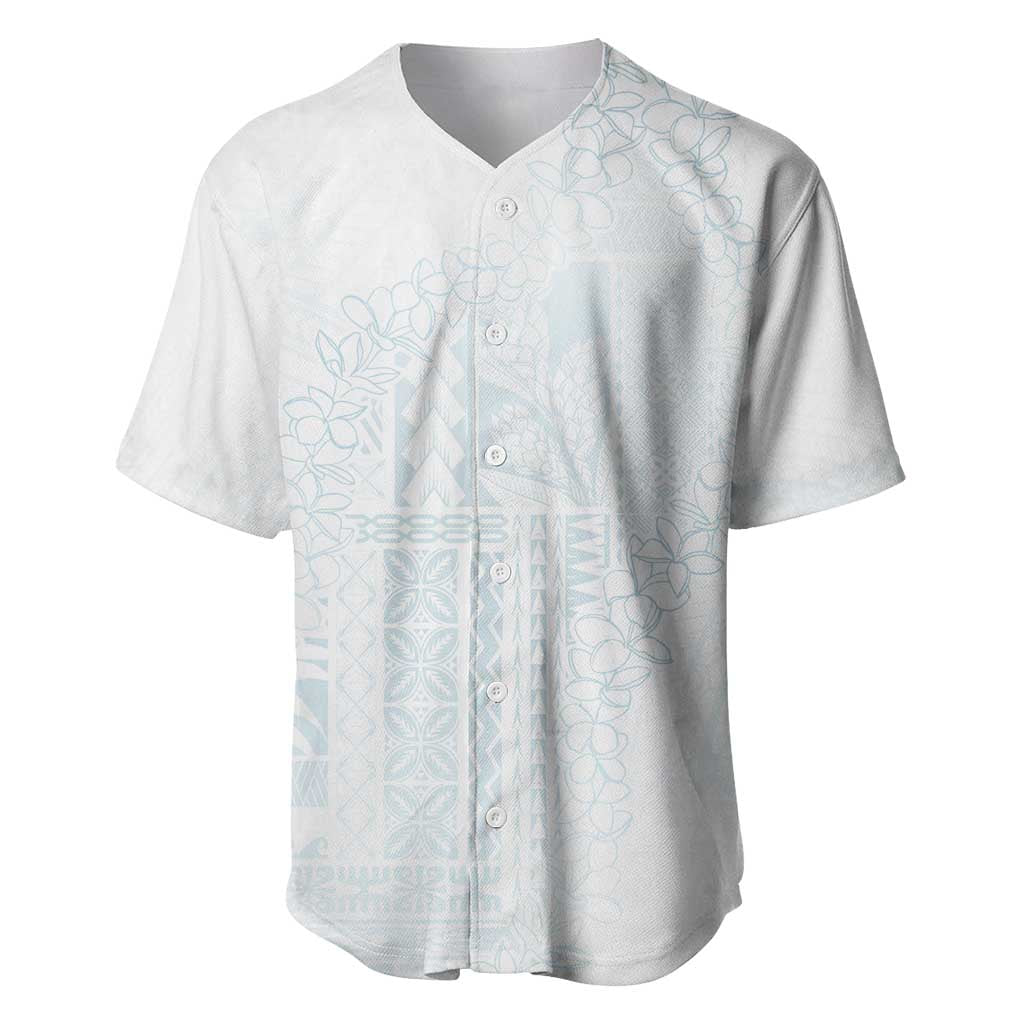 Samoa Lotu Tamaiti Mamanu Siapo Baseball Jersey Off White Plumeria - Polynesian Pride