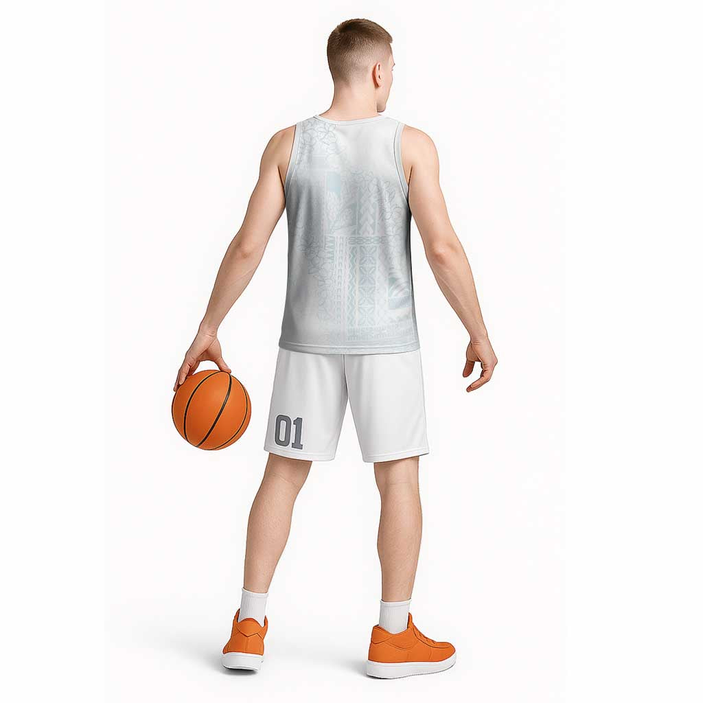 Samoa Lotu Tamaiti Mamanu Siapo Basketball Jersey Off White Plumeria LT7 - Polynesian Pride