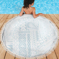 Samoa Lotu Tamaiti Mamanu Siapo Beach Blanket Off White Plumeria - Polynesian Pride