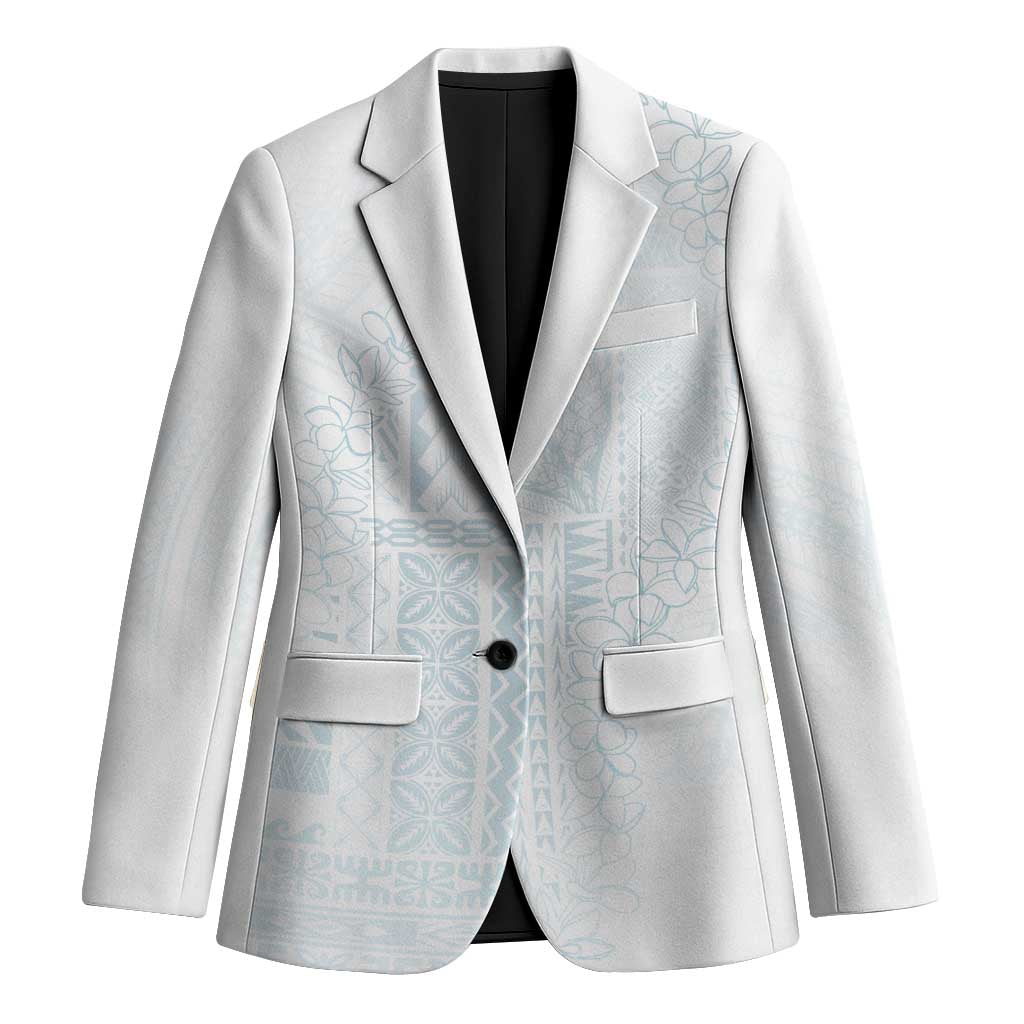 Samoa Lotu Tamaiti Mamanu Siapo Blazer Off White Plumeria - Polynesian Pride