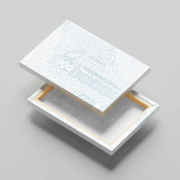 Samoa Lotu Tamaiti Mamanu Siapo Canvas Wall Art Off White Plumeria - Polynesian Pride