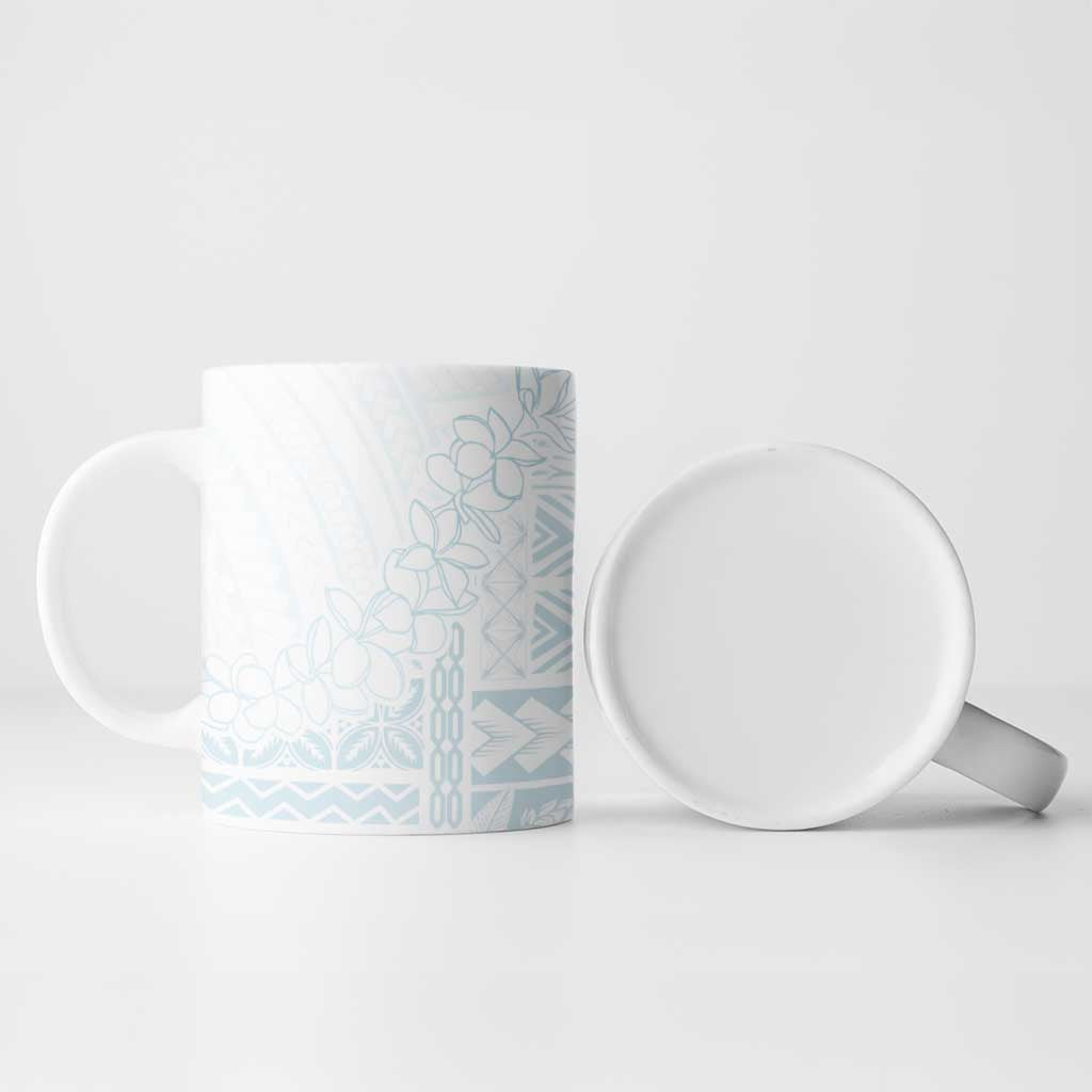 Samoa Lotu Tamaiti Mamanu Siapo Ceramic Mug Off White Plumeria - Polynesian Pride