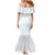 Samoa Lotu Tamaiti Mamanu Siapo Family Matching Mermaid Dress and Hawaiian Shirt Off White Plumeria - Polynesian Pride