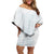 Samoa Lotu Tamaiti Mamanu Siapo Family Matching Off Shoulder Short Dress and Hawaiian Shirt Off White Plumeria - Polynesian Pride