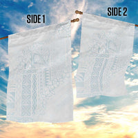 Samoa Lotu Tamaiti Mamanu Siapo Garden Flag Off White Plumeria - Polynesian Pride