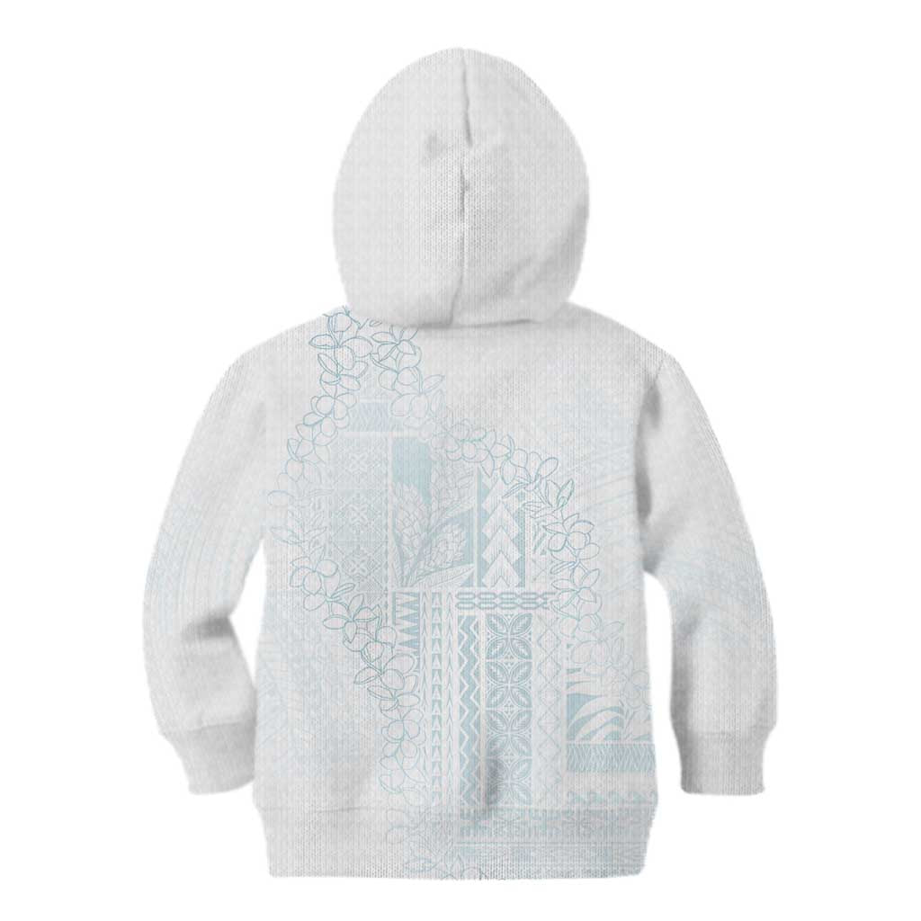 Samoa Lotu Tamaiti Mamanu Siapo Kid Hoodie Off White Plumeria - Polynesian Pride