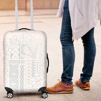 Samoa Lotu Tamaiti Mamanu Siapo Luggage Cover Off White Plumeria - Polynesian Pride