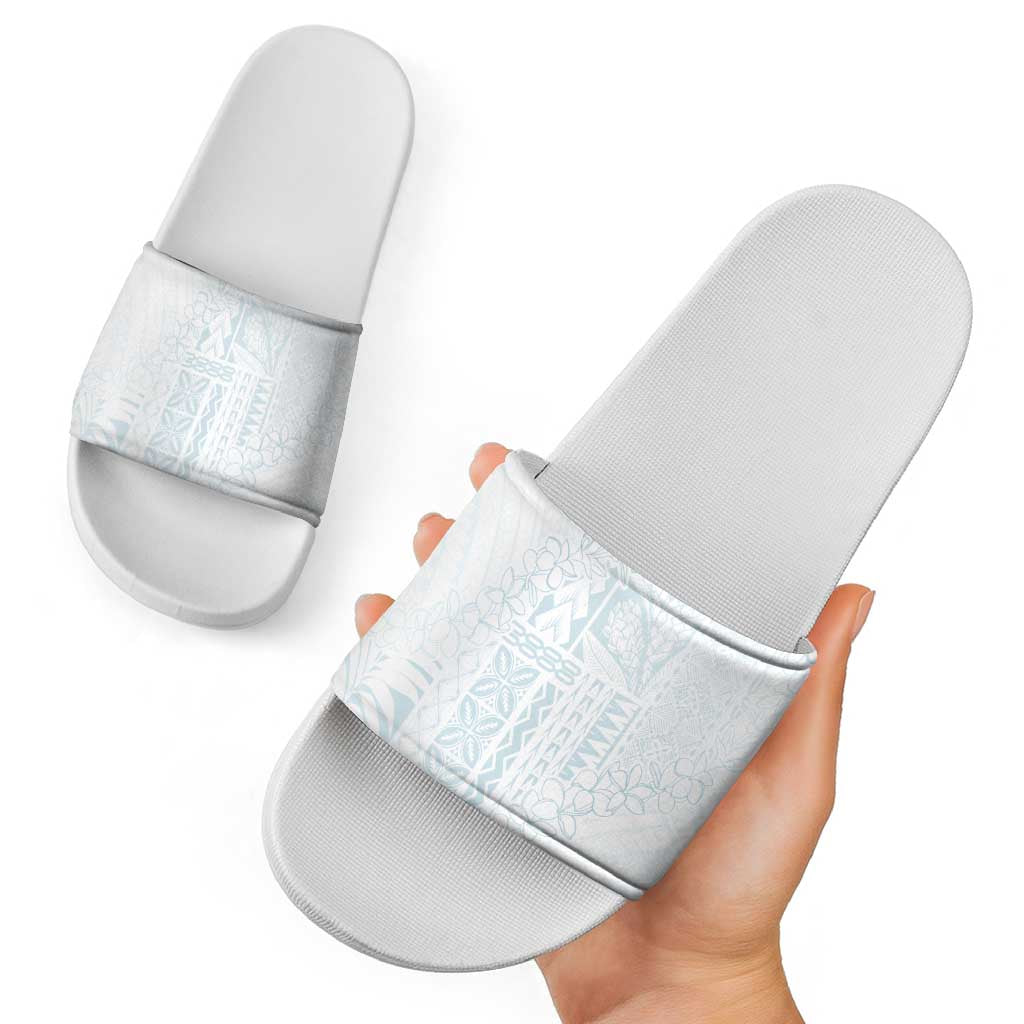 Samoa Lotu Tamaiti Mamanu Siapo Slide Sandals Off White Plumeria - Polynesian Pride