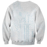 Samoa Lotu Tamaiti Mamanu Siapo Sweatshirt Off White Plumeria - Polynesian Pride