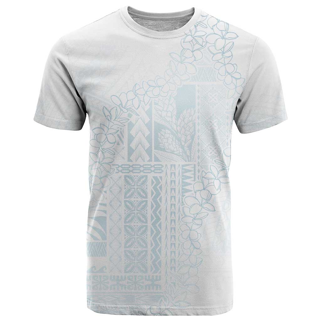 Samoa Lotu Tamaiti Mamanu Siapo T Shirt Off White Plumeria - Polynesian Pride