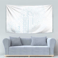 Samoa Lotu Tamaiti Mamanu Siapo Tapestry Off White Plumeria - Polynesian Pride