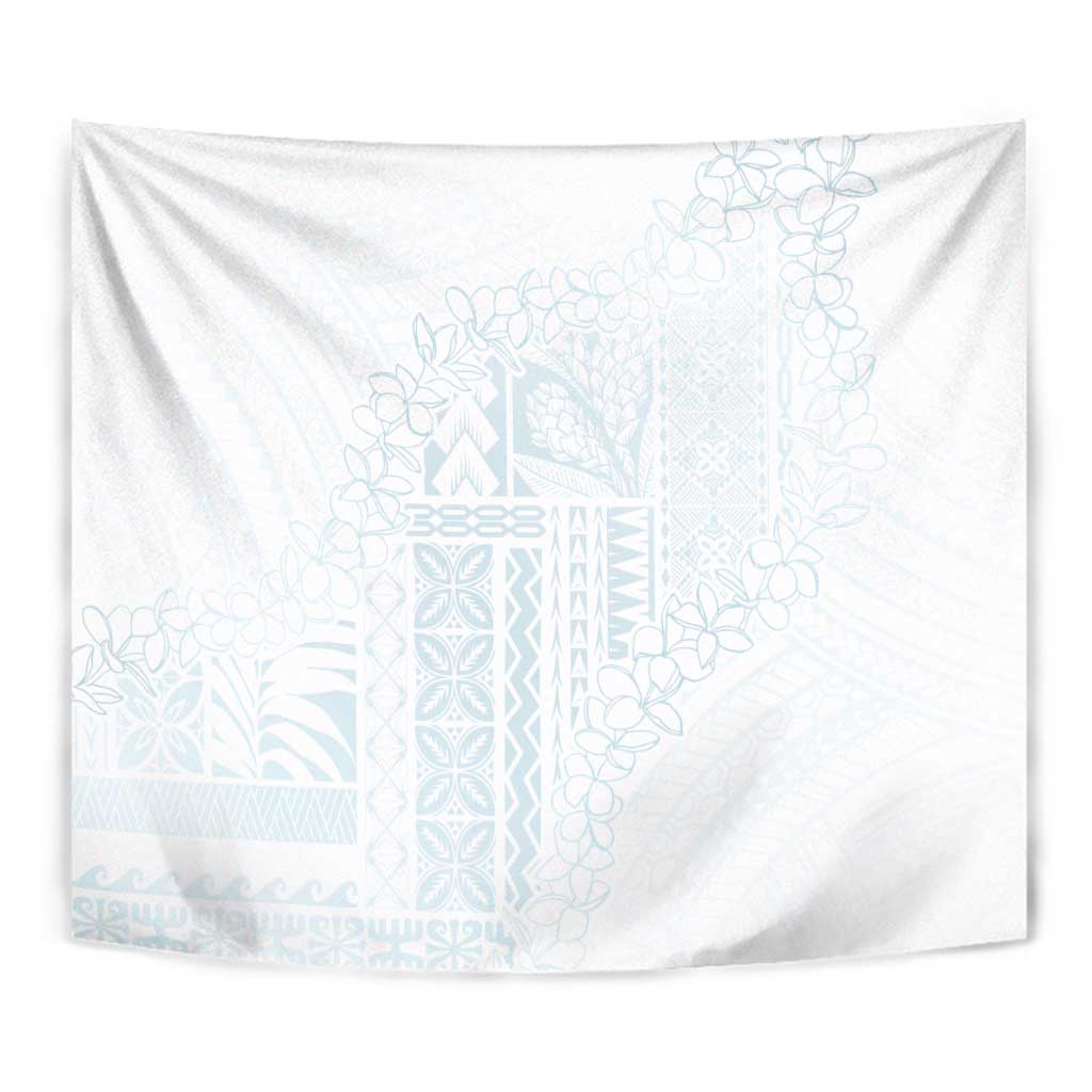 Samoa Lotu Tamaiti Mamanu Siapo Tapestry Off White Plumeria - Polynesian Pride