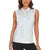 Samoa Lotu Tamaiti Mamanu Siapo Women Sleeveless Polo Shirt Off White Plumeria - Polynesian Pride