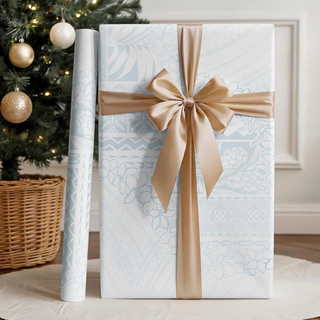 Samoa Lotu Tamaiti Mamanu Siapo Wrapping Paper Off White Plumeria LT7 - Polynesian Pride