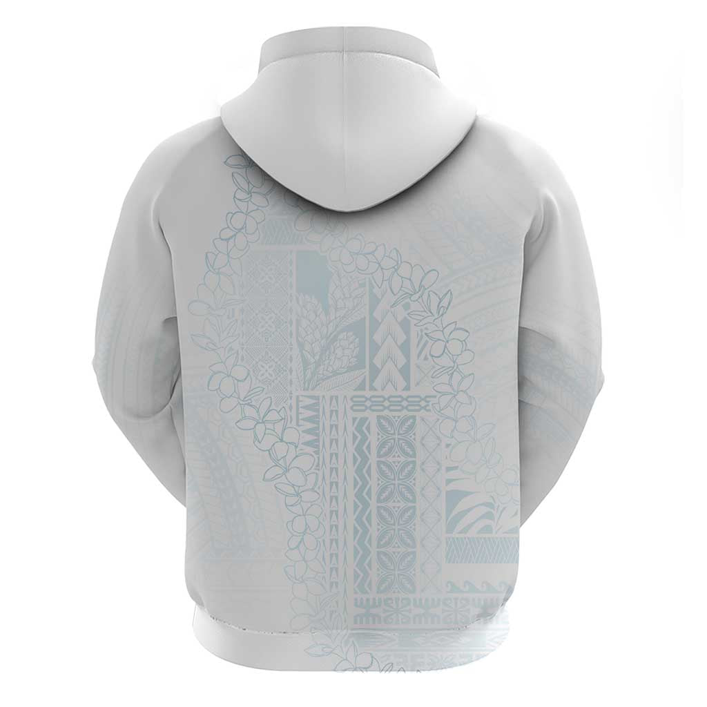 Samoa Lotu Tamaiti Mamanu Siapo Zip Hoodie Off White Plumeria LT7 - Polynesian Pride