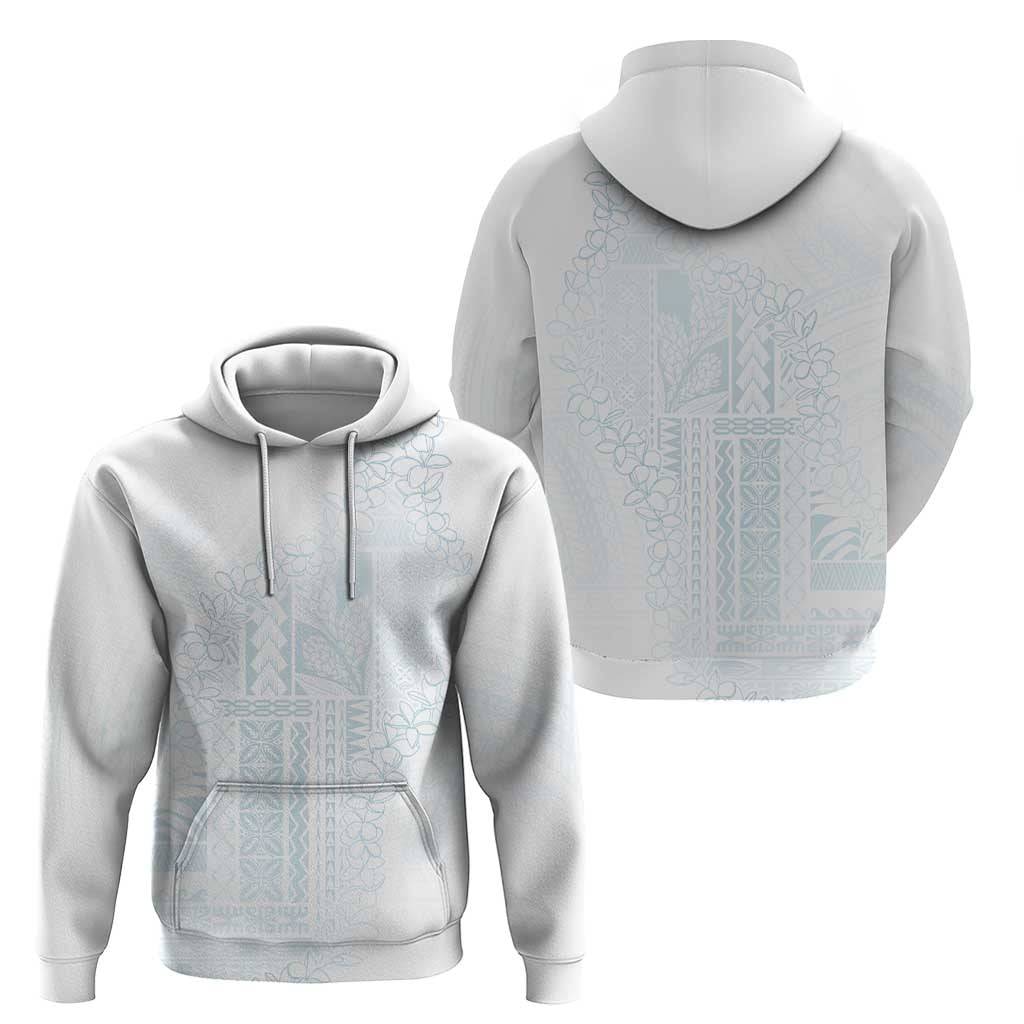 Samoa Lotu Tamaiti Mamanu Siapo Zip Hoodie Off White Plumeria LT7 - Polynesian Pride