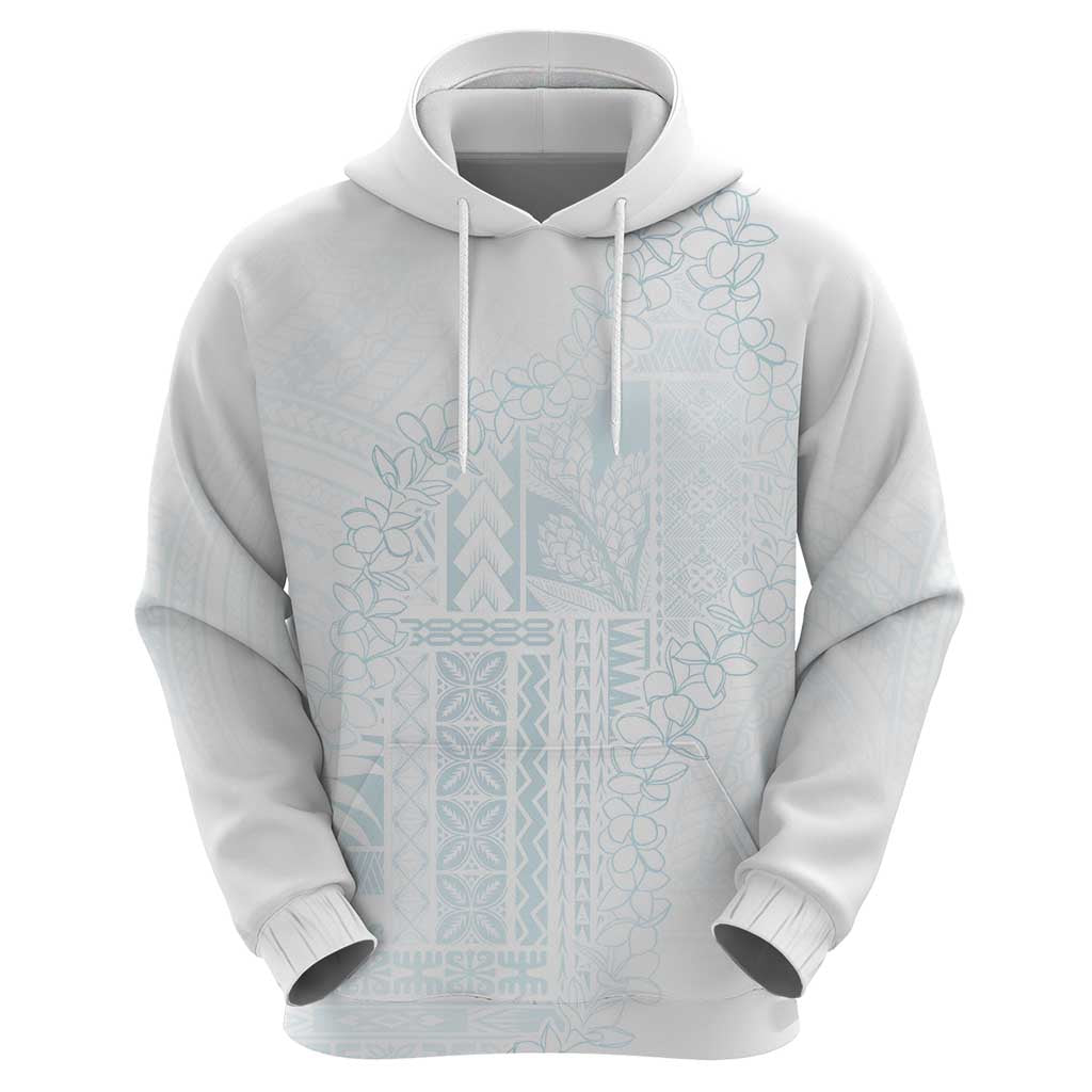 Samoa Lotu Tamaiti Mamanu Siapo Zip Hoodie Off White Plumeria LT7 - Polynesian Pride