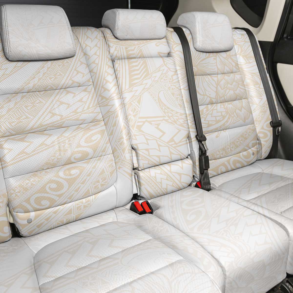 Samoa Lotu Tamaiti Ivory Back Car Seat Cover Teuila Tatau - Polynesian Pride