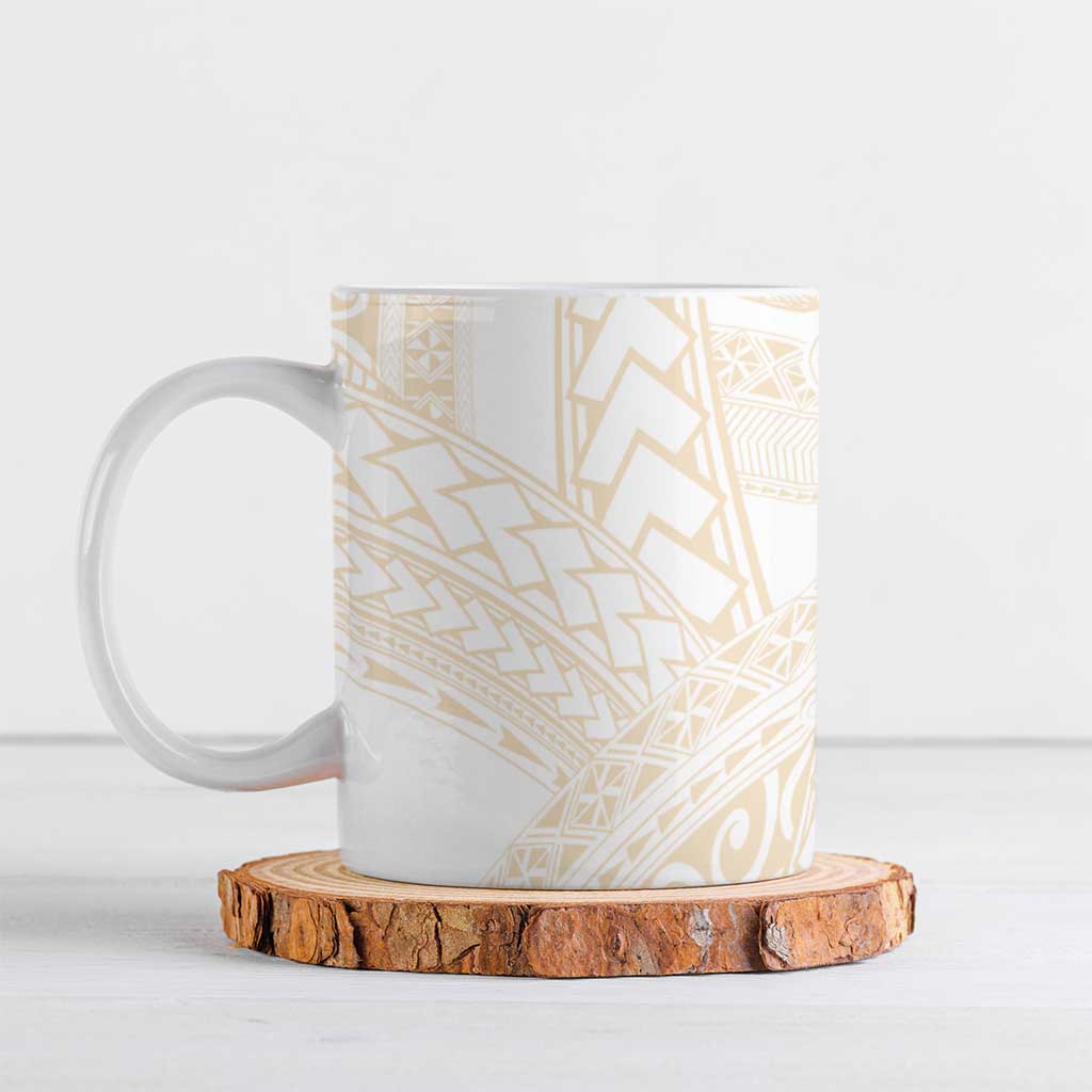 Samoa Lotu Tamaiti Ivory Ceramic Mug Teuila Tatau - Polynesian Pride