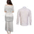 Samoa Lotu Tamaiti Ivory Couples Matching Puletasi and Long Sleeve Button Shirt Teuila Tatau - Polynesian Pride