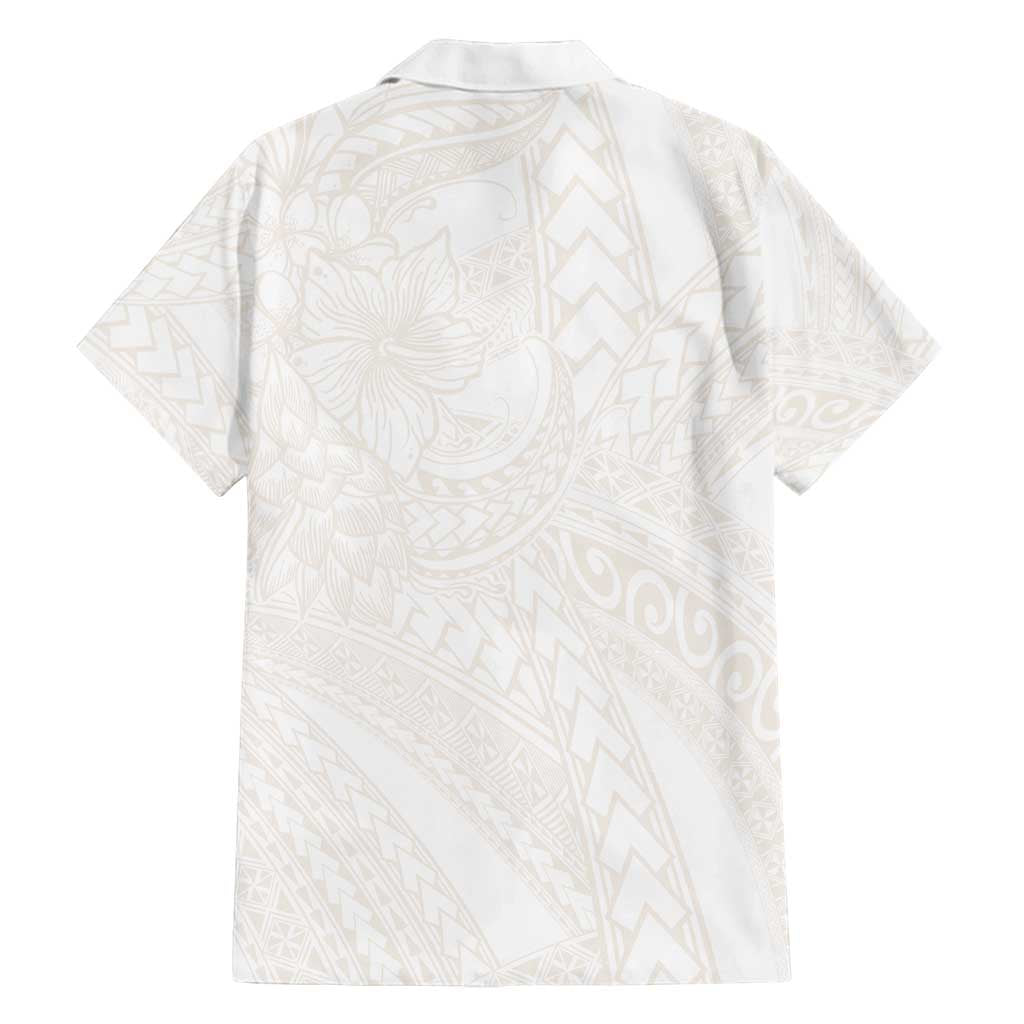 Samoa Lotu Tamaiti Ivory Family Matching Off Shoulder Maxi Dress and Hawaiian Shirt Teuila Tatau - Polynesian Pride