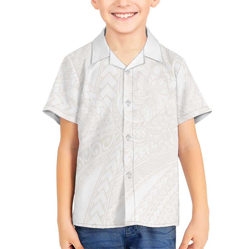 Samoa Lotu Tamaiti Ivory Kid Hawaiian Shirt Teuila Tatau - Polynesian Pride