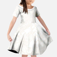 Samoa Lotu Tamaiti Ivory Kid Short Sleeve Dress Teuila Tatau - Polynesian Pride