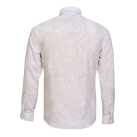 Samoa Lotu Tamaiti Ivory Long Sleeve Button Shirt Teuila Tatau - Polynesian Pride