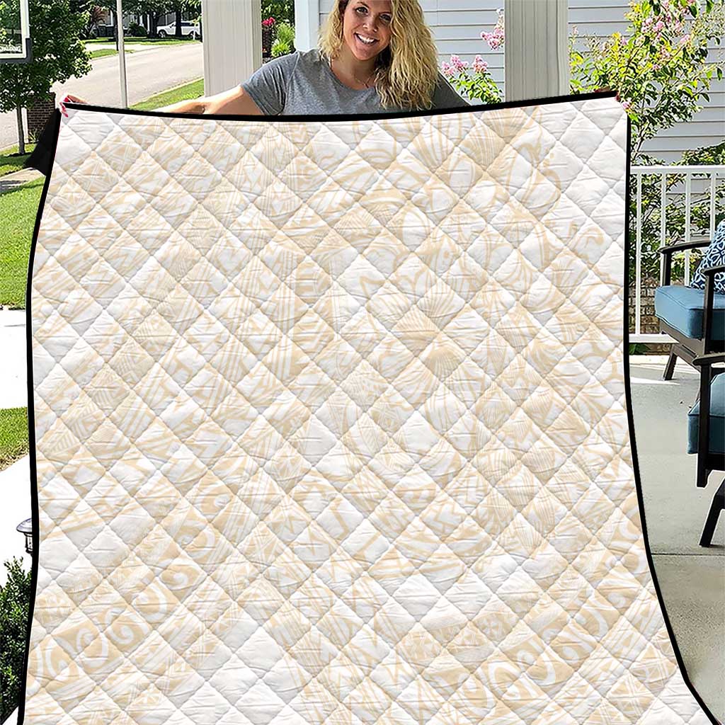 Samoa Lotu Tamaiti Ivory Quilt Teuila Tatau LT7 Ivory - Polynesian Pride
