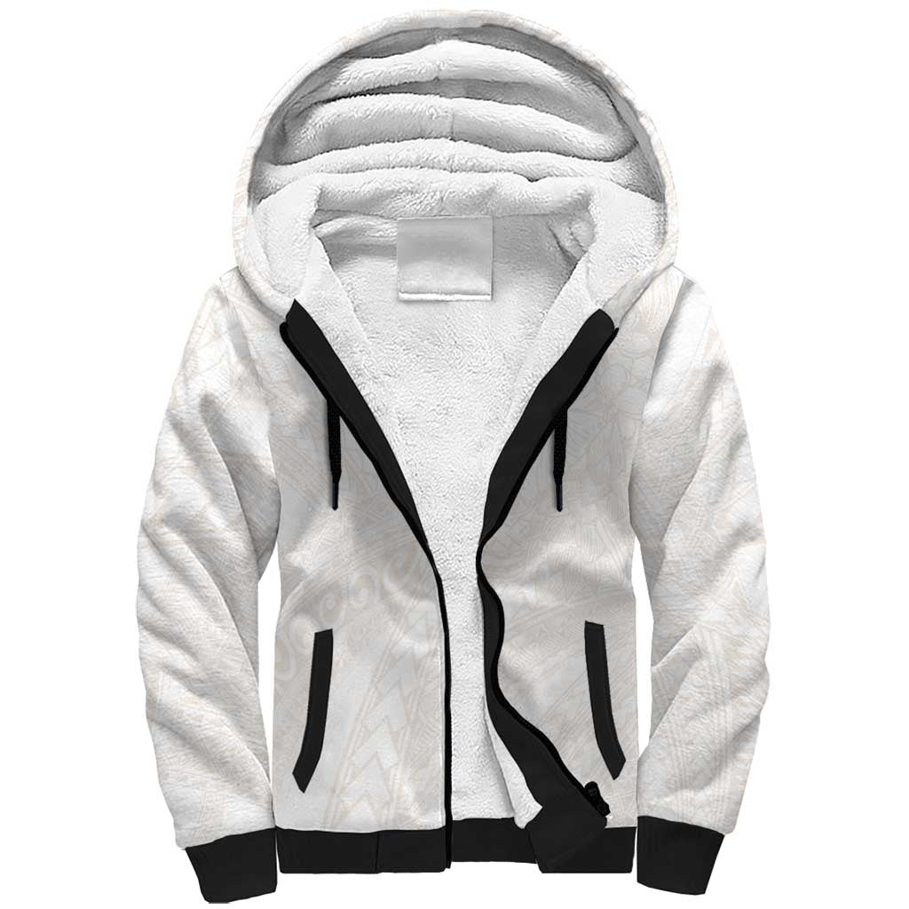 Samoa Lotu Tamaiti Ivory Sherpa Hoodie Teuila Tatau - Polynesian Pride